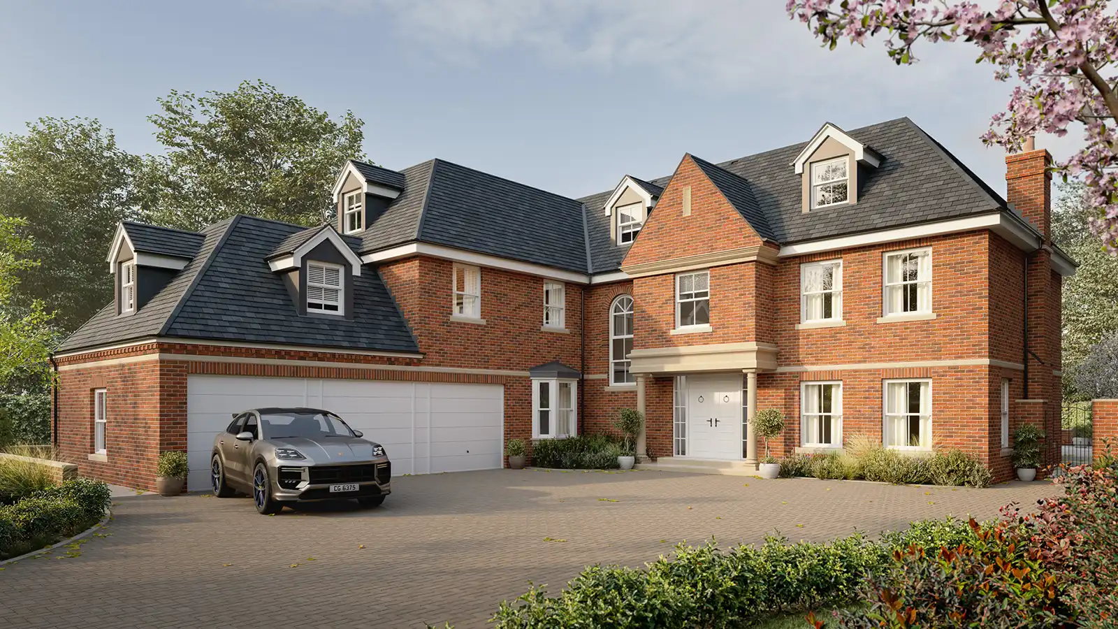 Contemporary house extension Wentworth Estate Surrey front elevation