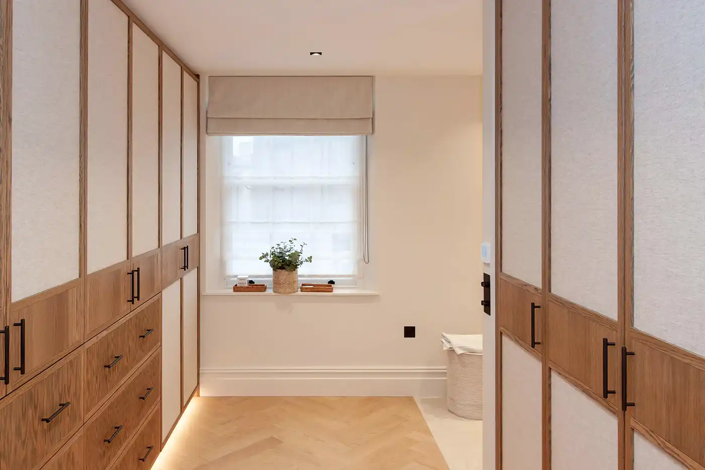 Architectural joinery with minimal detailing and refined materials